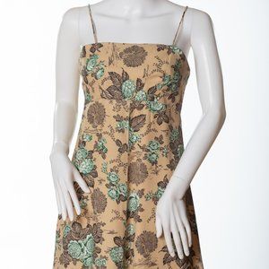 Vintage 1970s Alfreda Dress Peacock and Floral Print